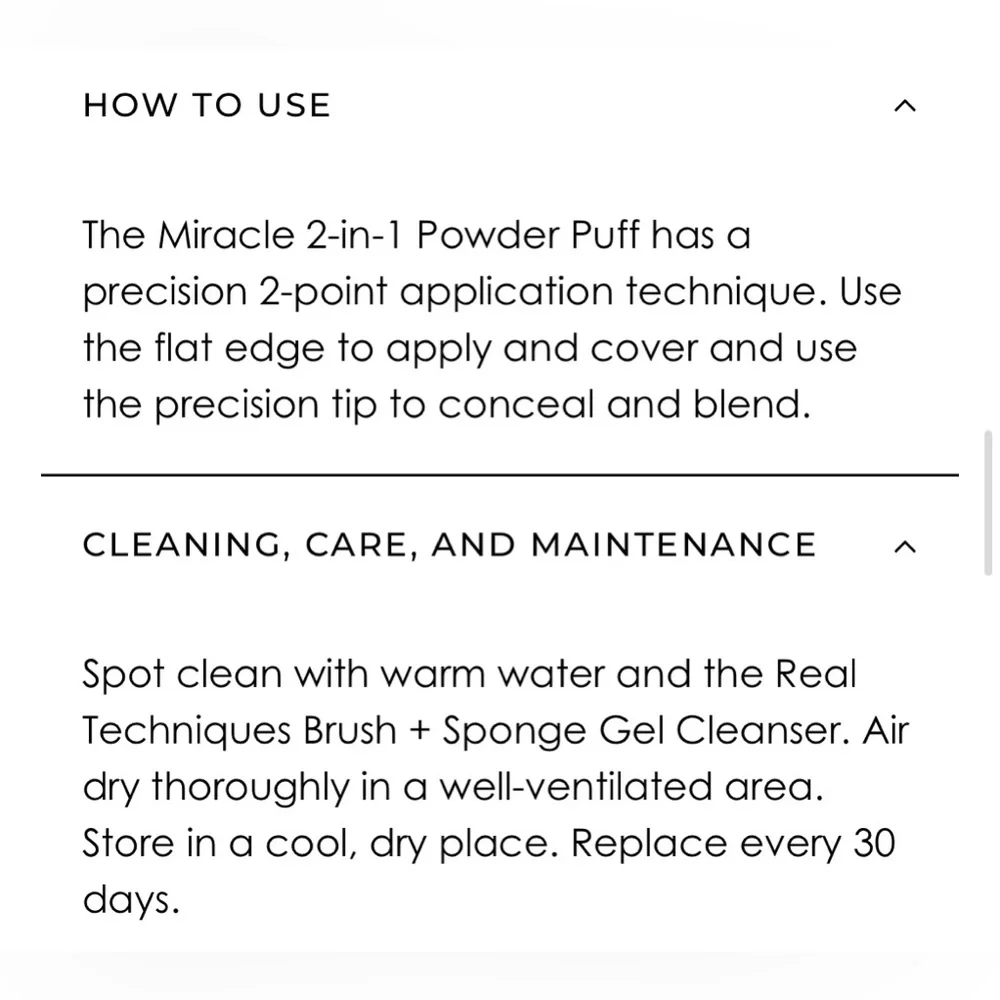 BNIB Real Techniques Miracle 2-in-1 Dual Sided Powder Puff